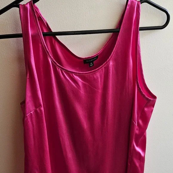 L 100% Silk Pink Tank Top - Picture 1 of 3